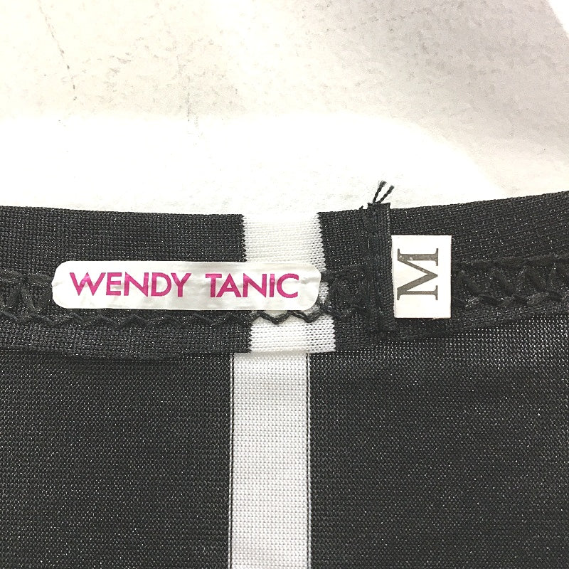 Wendy Tanic Round Neck Short Sleeve Vertical Stripe Slim Midi Dress Womens Sz M