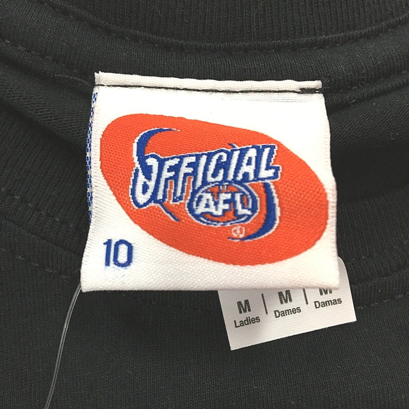 AFL Collingwood Magpies Black 'For The Faithful' T-Shirt Ladies Size 10/M NEW