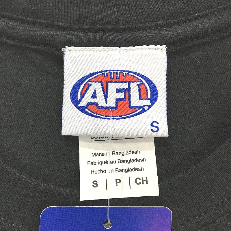 AFL Collingwood Magpies Black 'Believe' 2022 Finals T-Shirt Mens Size Small NEW