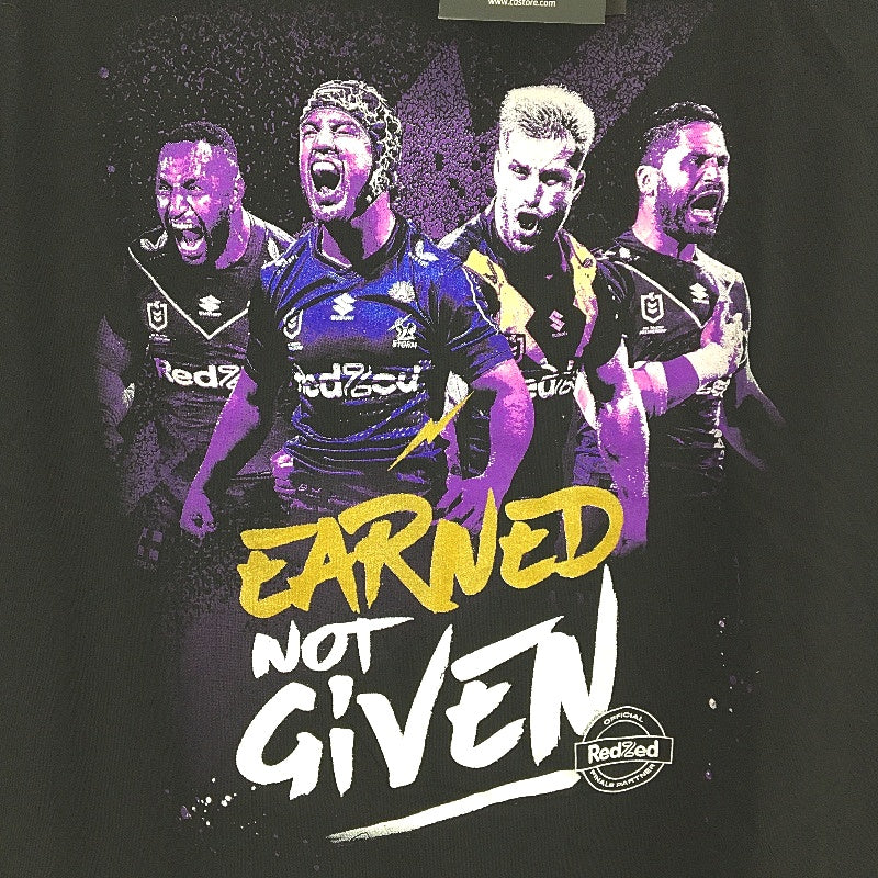 NRL Authentics 2022 Melbourne Storm 'Earned Not Given' T-Shirt Ladies Size XL