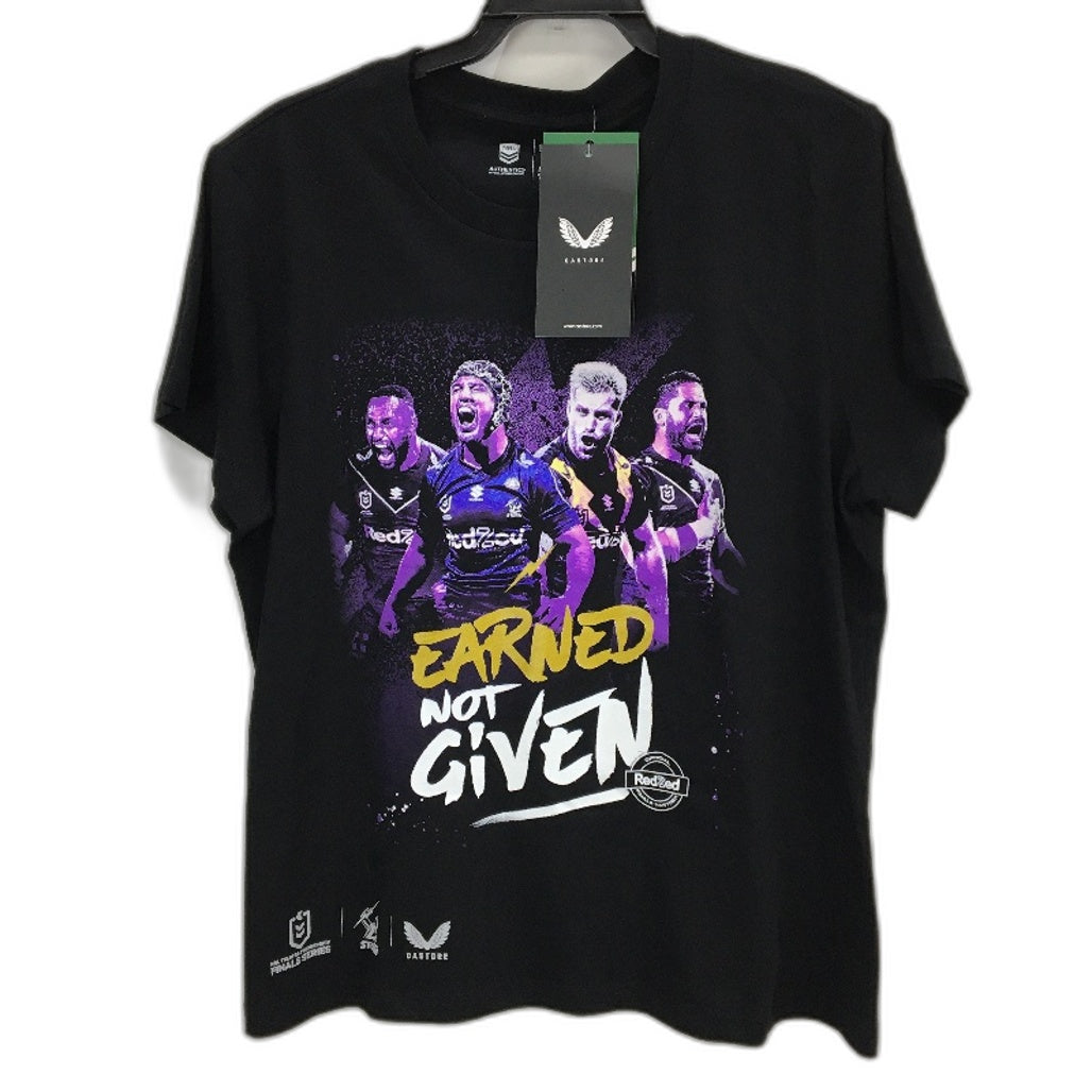 NRL Authentics 2022 Melbourne Storm 'Earned Not Given' T-Shirt Ladies Size 2XL