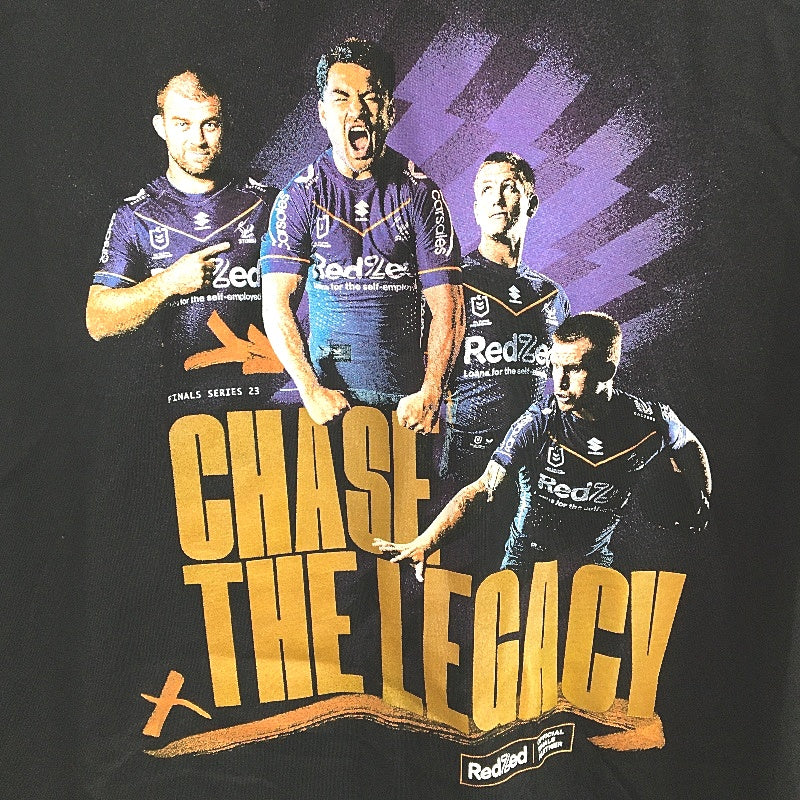 NRL Authentics 2023 Melbourne Storm 'Chase The Legacy' T-Shirt Ladies Size XL
