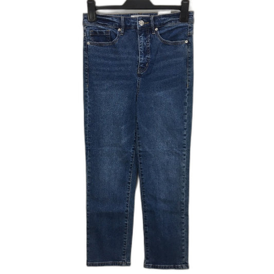 Forever New Blue High Rise Relaxed Fit Crop Length Denim Jeans Ladies Size AU 12