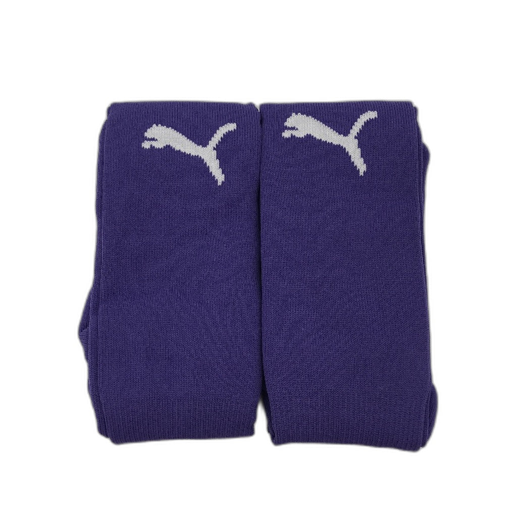PUMA  2 Pack Violet & White Team II Football High Sock Youth Sz US 3.5-6 NEW