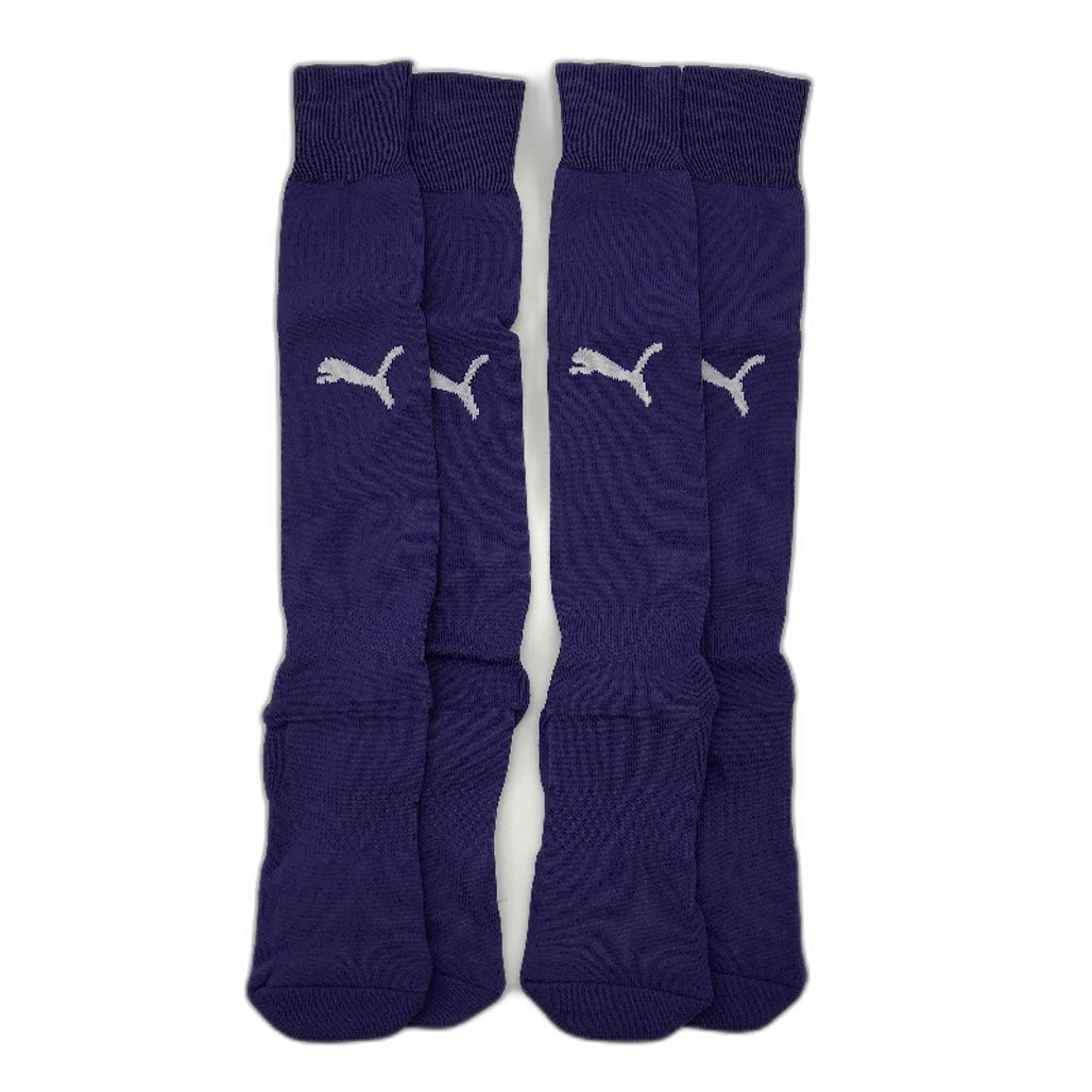 PUMA  2 Pack Violet & White Team II Football High Sock Youth Sz US 3.5-6 NEW