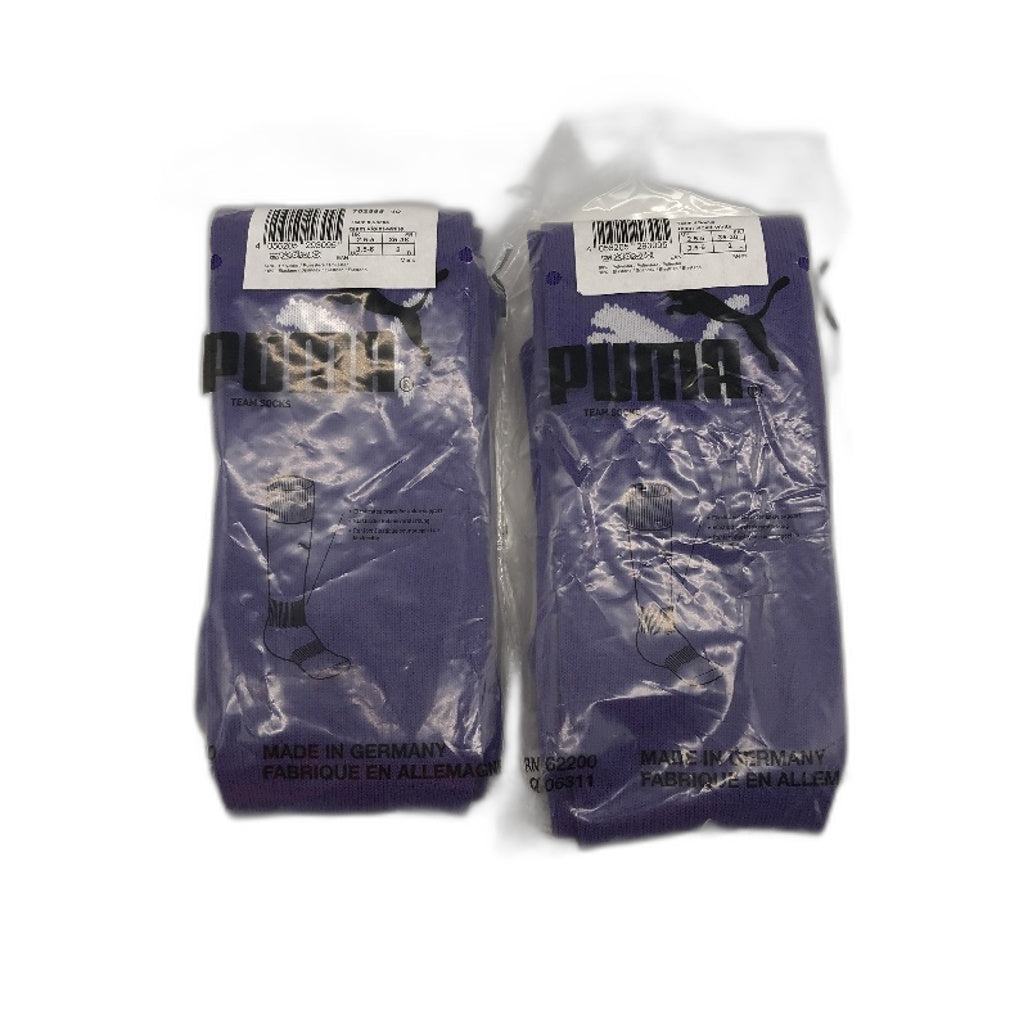 PUMA  2 Pack Violet & White Team II Football High Sock Youth Sz US 3.5-6 NEW