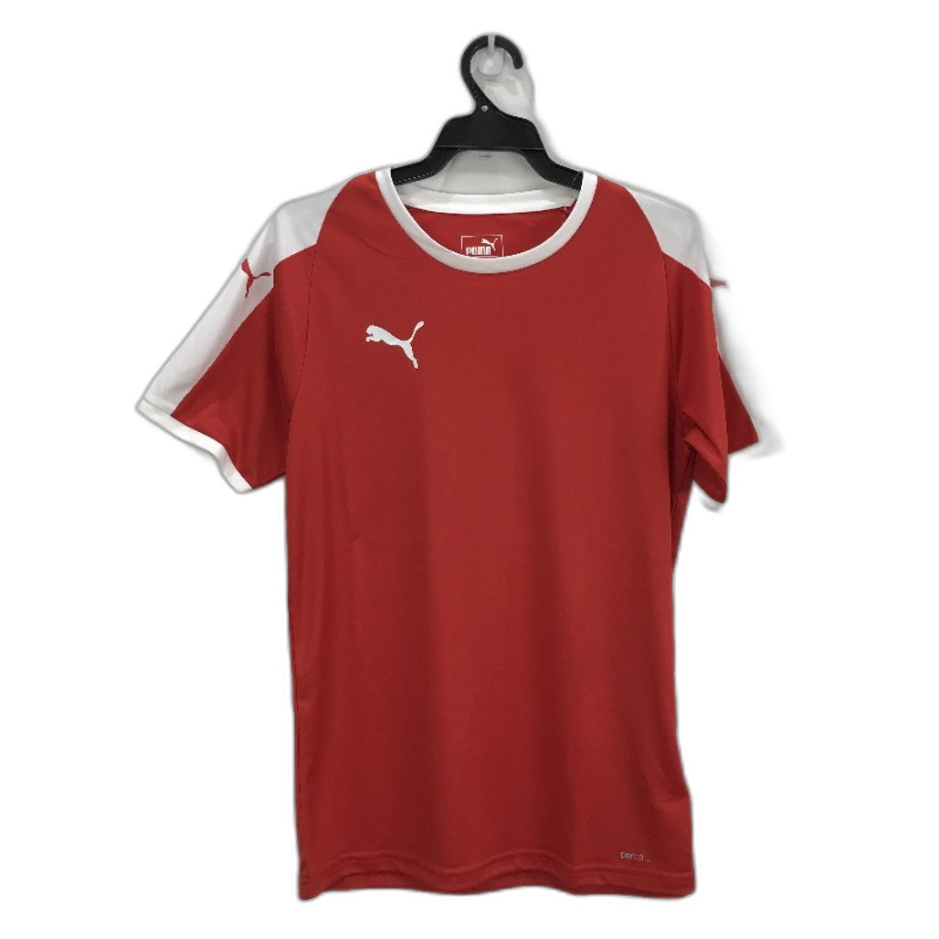 PUMA  LIGA  Jersey Red & White Short Sleeve Tshirt Training Top Mens Sz XS