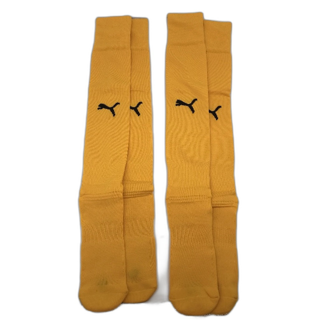 PUMA 2 Pack Yellow & Black Team II Football High Socks Mens Size 4/ US 10-12 NEW