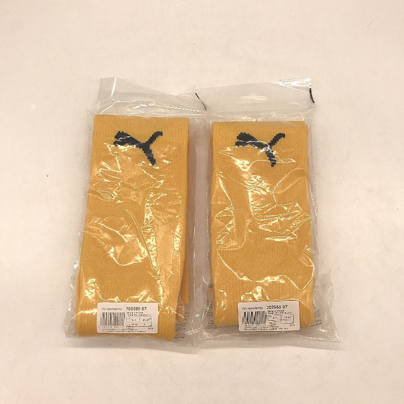 PUMA 2 Pack Yellow & Black Team II Football High Socks Mens Size 4/ US 10-12 NEW