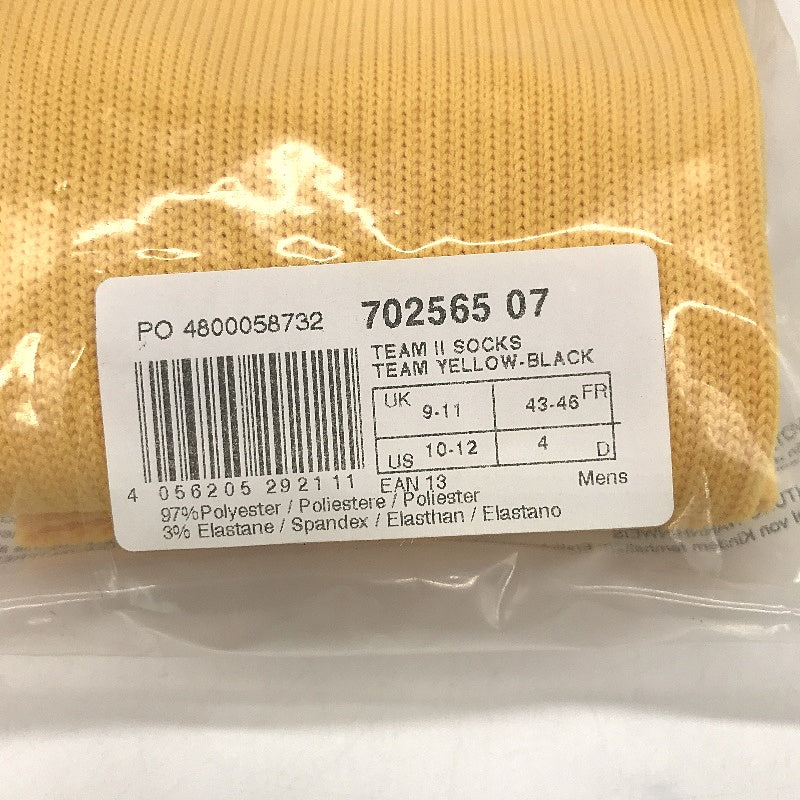 PUMA 2 Pack Yellow & Black Team II Football High Socks Mens Size 4/ US 10-12 NEW