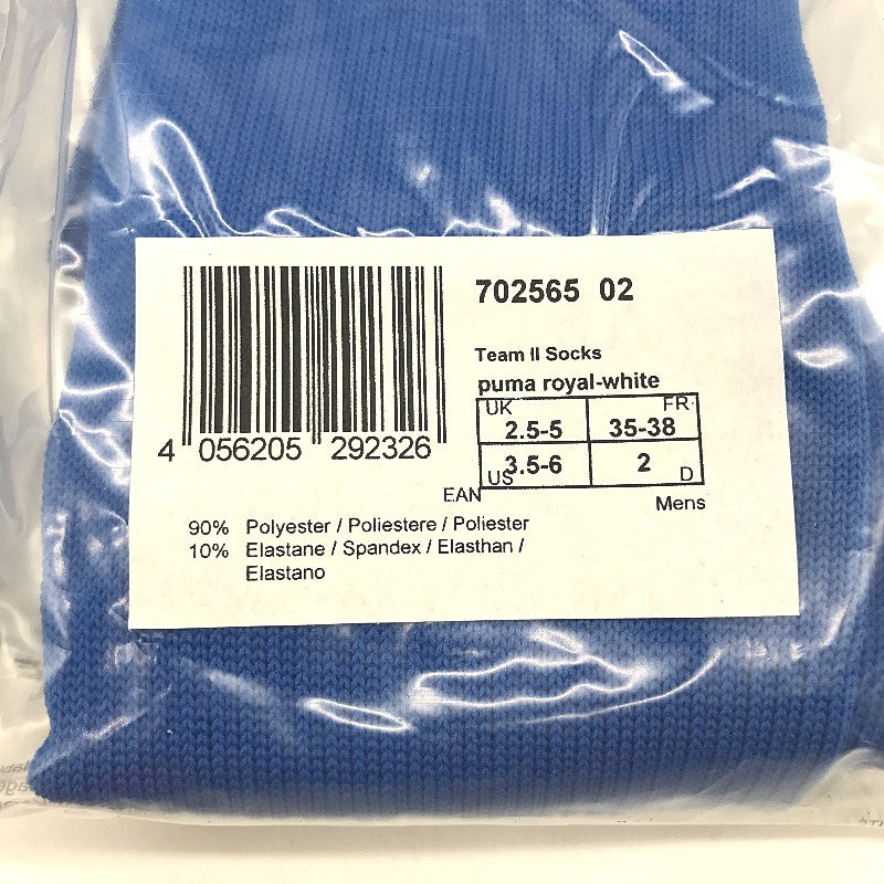 PUMA 2 Pack Royal Blue Team II Football High Socks Youth Size 2 US 3.5-6 NEW
