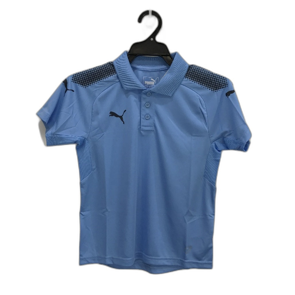 PUMA Junior Blue Ascension Training Short Sleeve Polo Shirt Youth Size S 7-8Y