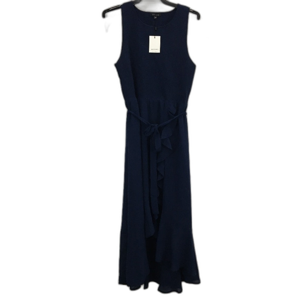 Portmans Navy Blue Charli Knit Woven Midi Dress Ladies Size M NEW