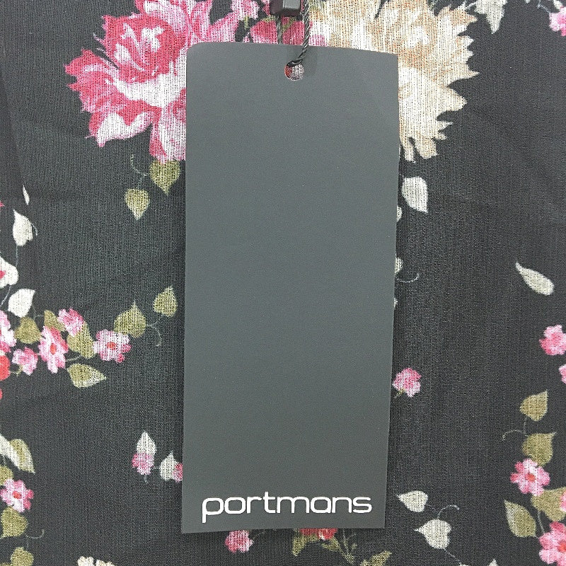 Portmans  St Valentine Black Floral Sheer Sleeve Top Ladies Size 12 NEW