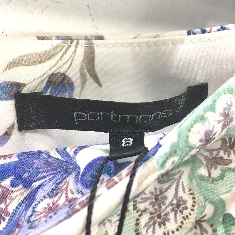 Portmans White & Floral Coral Sea Sateen Skirt Ladies Size 8 NEW