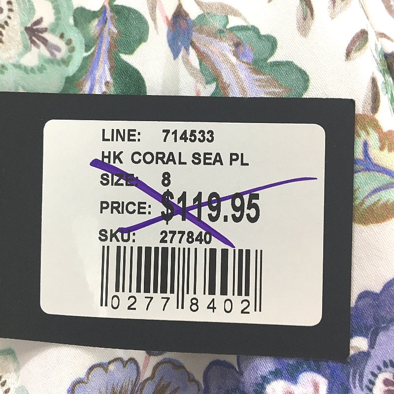 Portmans White & Floral Coral Sea Sateen Skirt Ladies Size 8 NEW