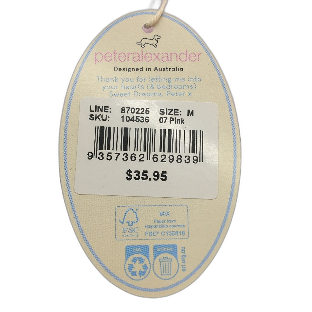 Peter Alexander Pink Soft Penny Logo Slide Slippers Ladies Sz Medium AU 7-8 NEW