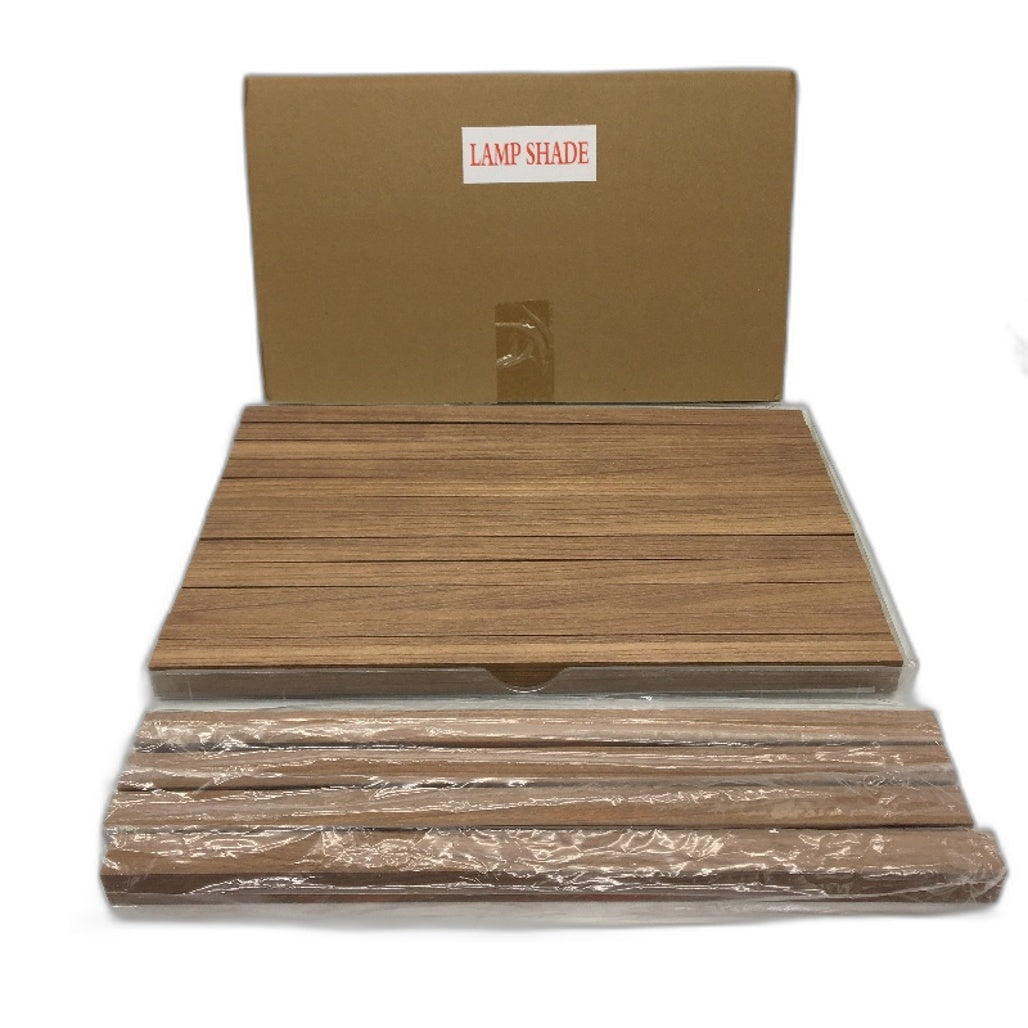 Corner Display Modern Floor Lamp With Wood Finish Shelves E27 LED Bulb Included