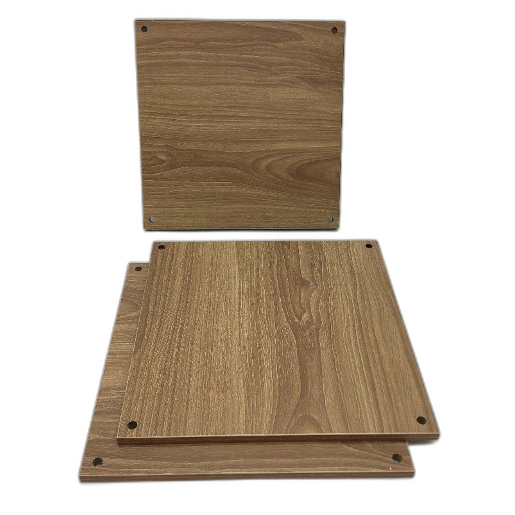 Corner Display Modern Floor Lamp With Wood Finish Shelves E27 LED Bulb Included