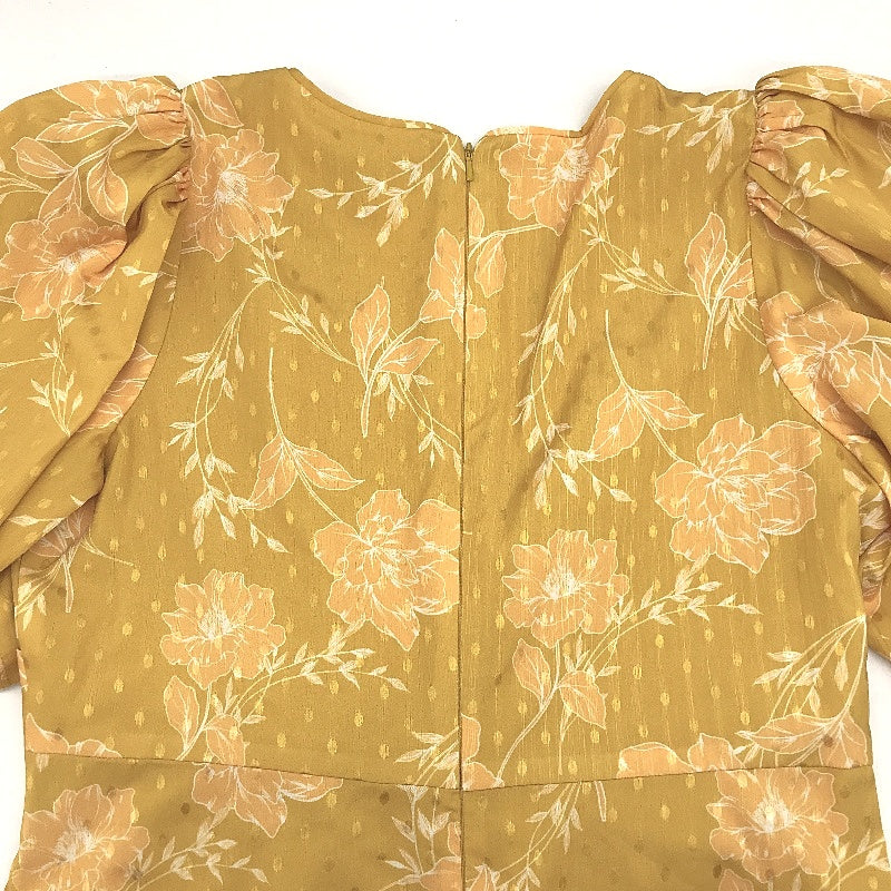 Ever New Yellow Puffy Short Sleeve Floral Mini Dress Ladies Size AU 14 NEW