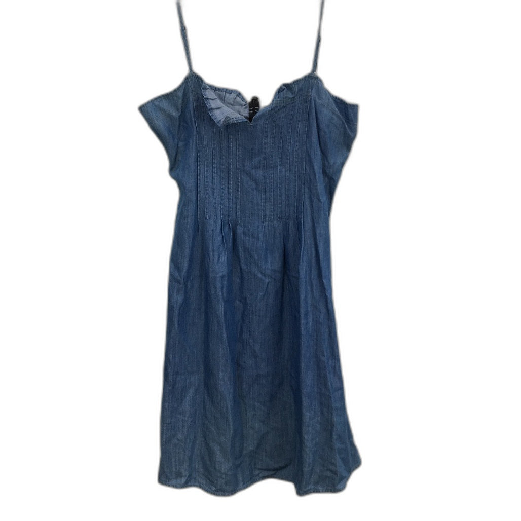 Blue Denim-Like Flowy Singlet Spaghetti Strap Mini Dress Ladies Size Medium