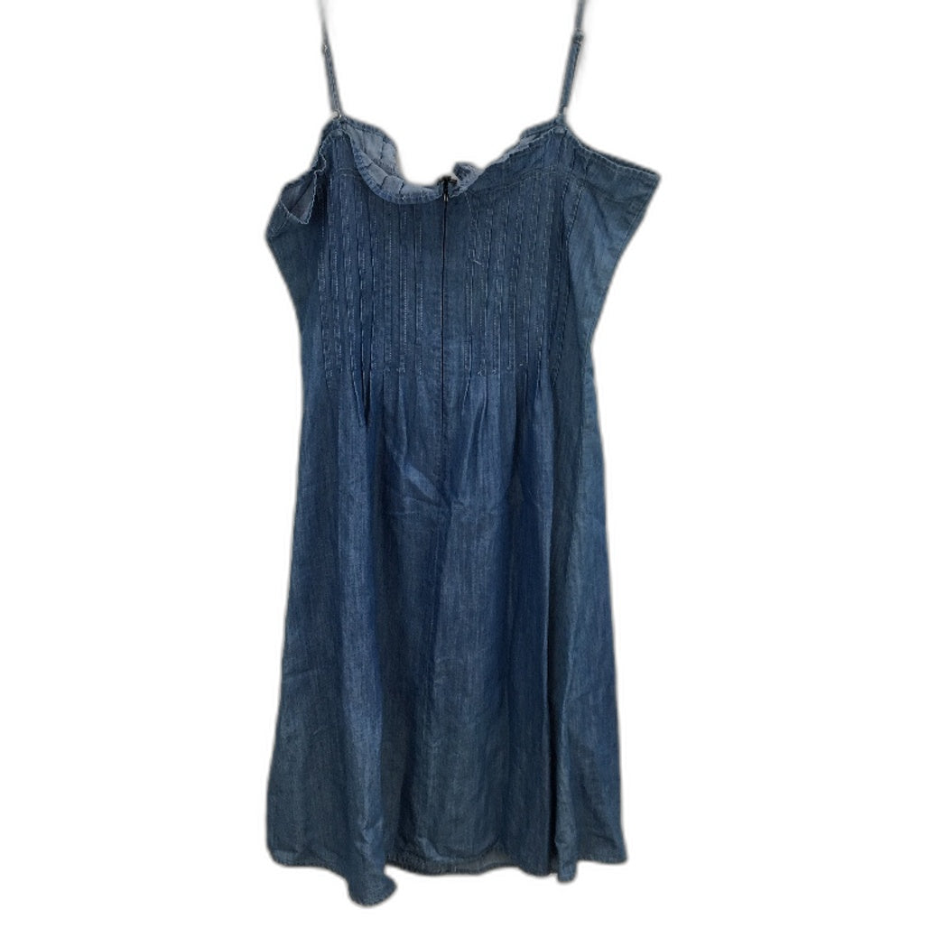 Blue Denim-Like Flowy Singlet Spaghetti Strap Mini Dress Ladies Size Medium