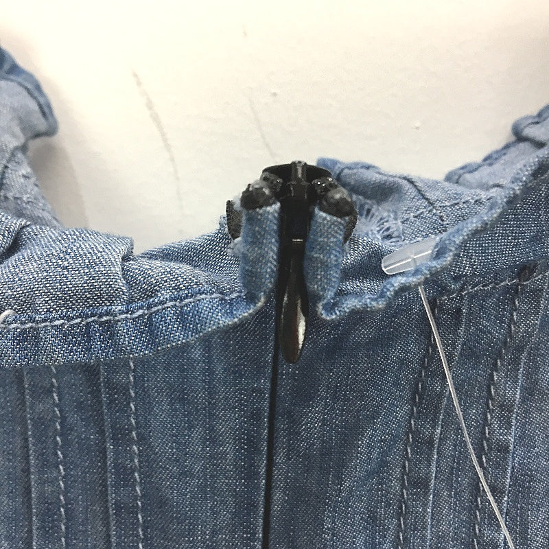 Blue Denim-Like Flowy Singlet Spaghetti Strap Mini Dress Ladies Size Medium