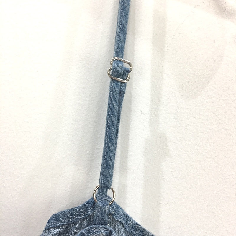 Blue Denim-Like Flowy Singlet Spaghetti Strap Mini Dress Ladies Size Medium