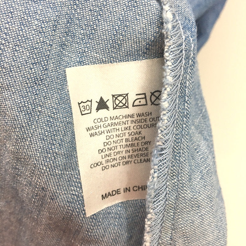 Blue Denim-Like Flowy Singlet Spaghetti Strap Mini Dress Ladies Size Medium