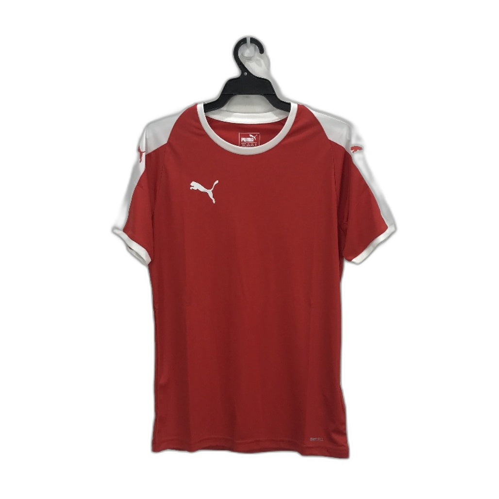 PUMA  LIGA  Jersey Red & White Sports T Shirt Training Top Mens Size XS