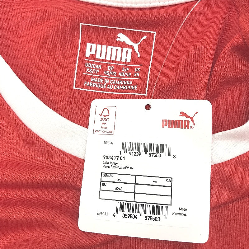 PUMA  LIGA  Jersey Red & White Sports T Shirt Training Top Mens Size XS
