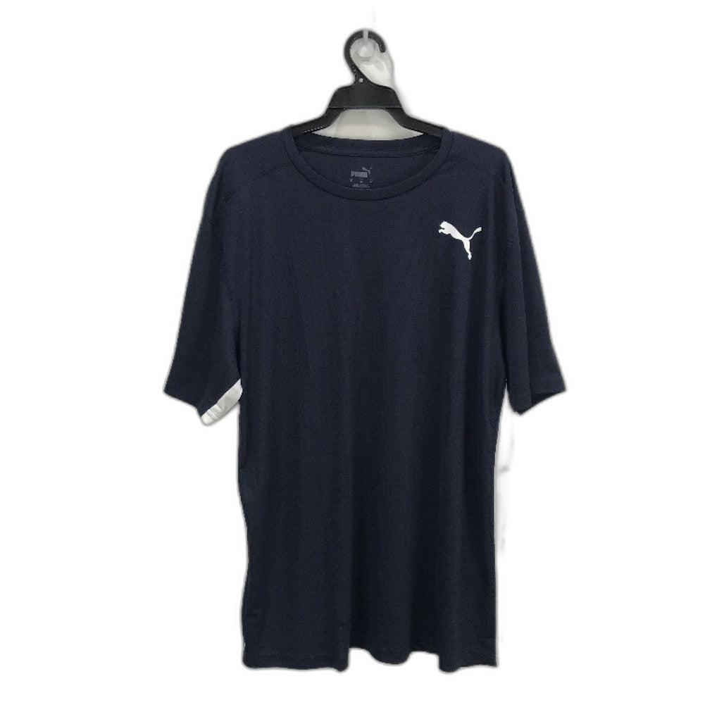 PUMA Navy & White Cross The Line Tee 2.0 Lightweight Training T shirt Mens Sz XL