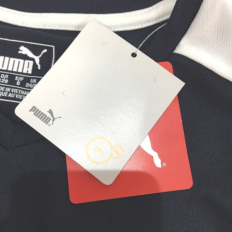 PUMA Junior Navy & White Pitch Short Sleeve Sport Training Shirt Boys Size S NEW