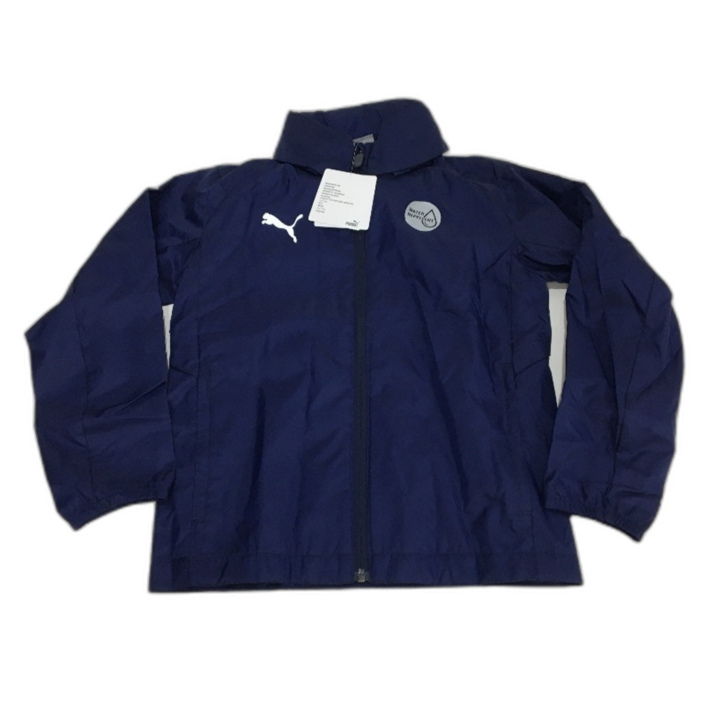 PUMA Junior Dark Blue LIGA Water Repellent Core Rain Jacket Youth Size S 7-8Y