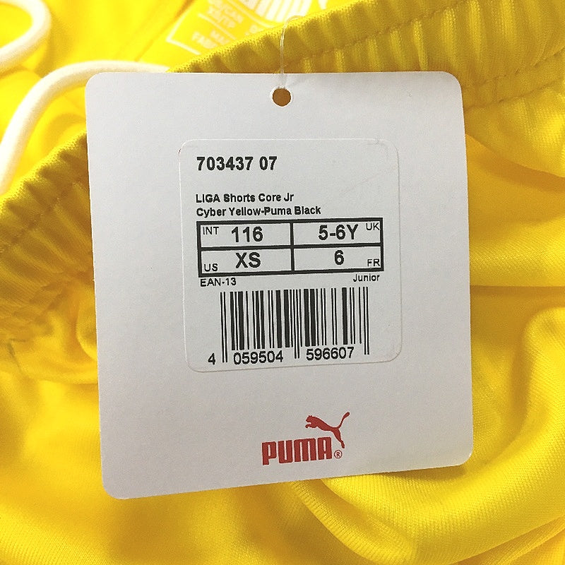 PUMA  Junior Cyber Yellow LIGA Core Sports Training Shorts Youth Size XS 5-6Y