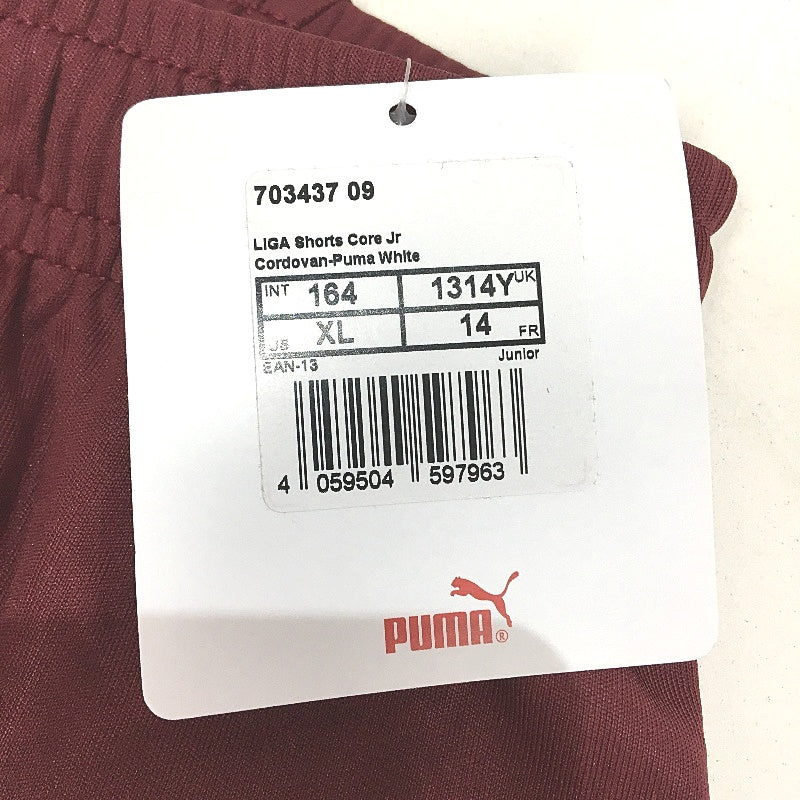 PUMA Junior Burgundy LIGA Core Sports Training Shorts Youth Size XL 13-14Y