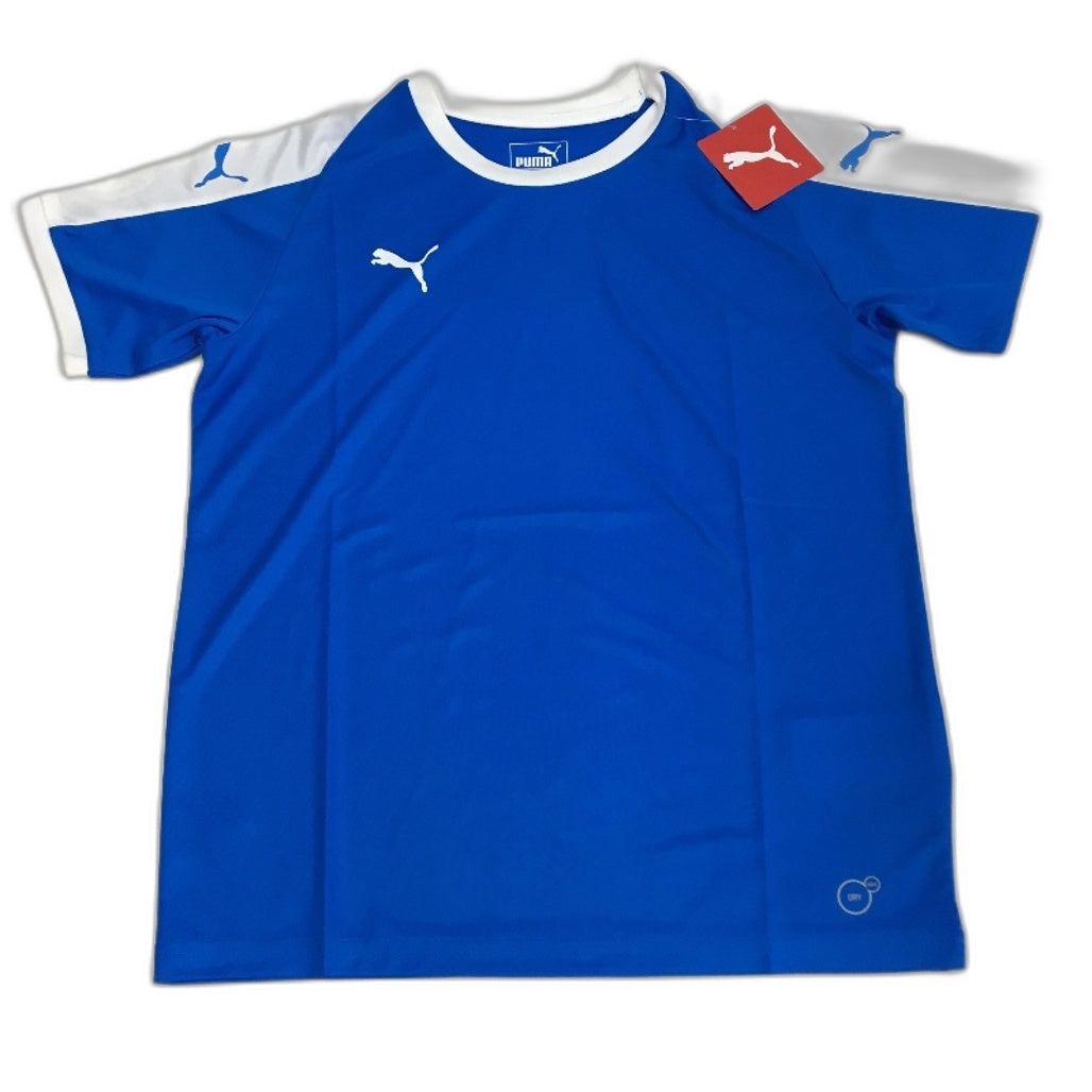 PUMA Junior LIGA Jersey Electric Blue & White Training Top Youth Size L 11-12Y