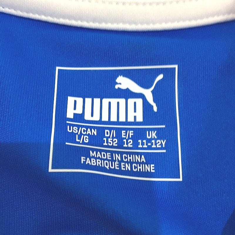 PUMA Junior LIGA Jersey Electric Blue & White Training Top Youth Size L 11-12Y