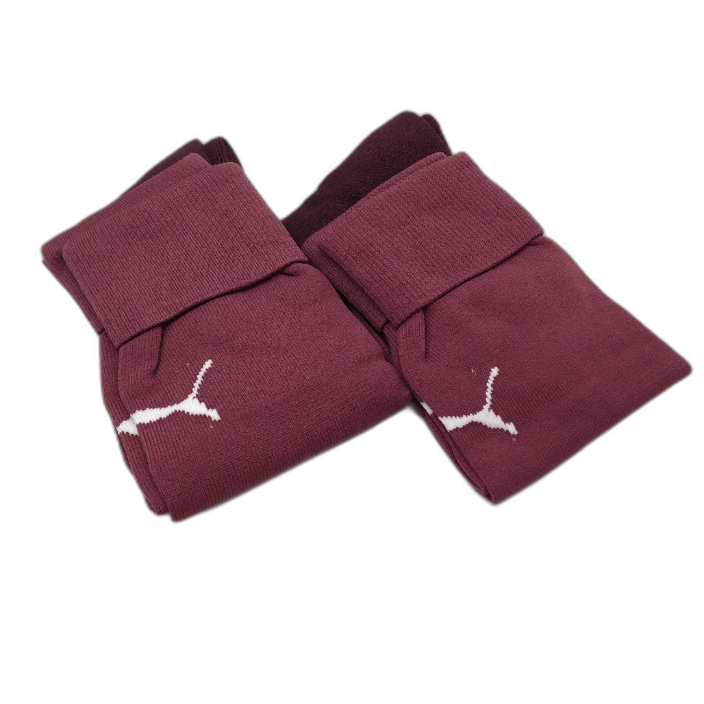 PUMA 2 Pack Magenta Kids Football Soccer High Socks Youth Size 1 US 13-3 NEW
