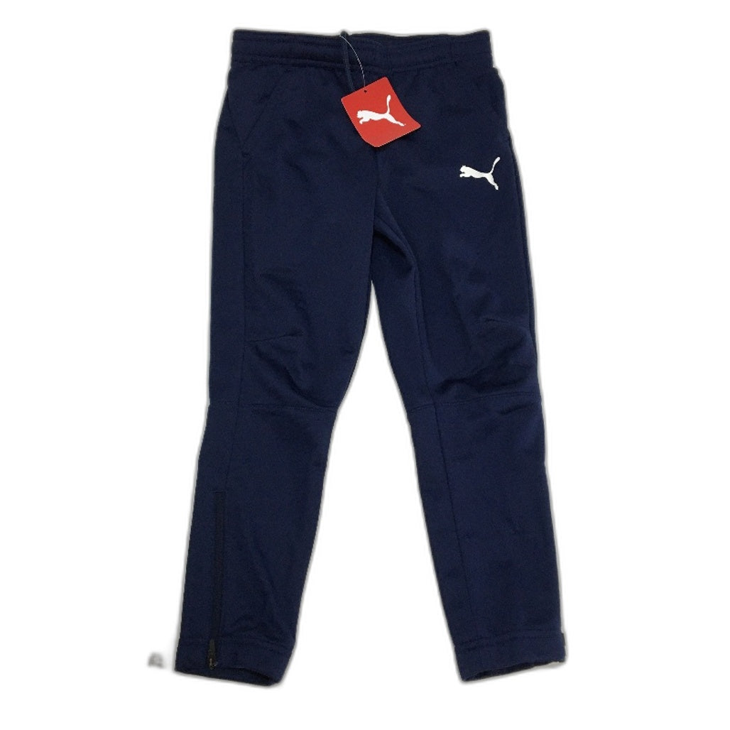 PUMA Junior Navy LIGA Kids Sports Training Full Length Pants Youth Size XS 5-6Y