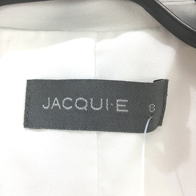 Jacqui E Milk White Button Detail Crepe Blazer Ladies Size 8 NEW