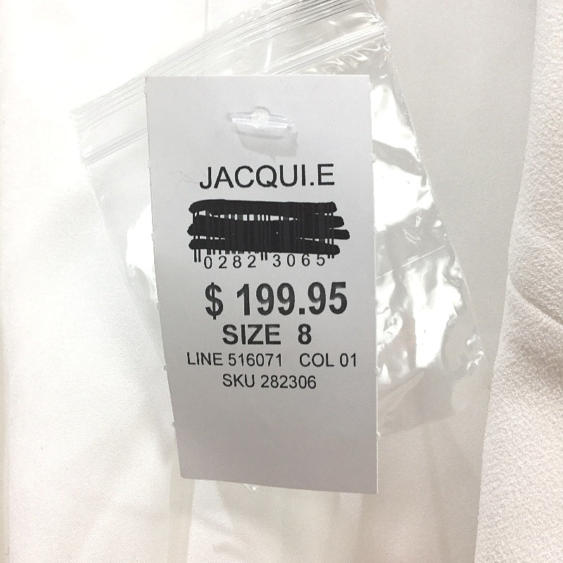 Jacqui E Milk White Button Detail Crepe Blazer Ladies Size 8 NEW