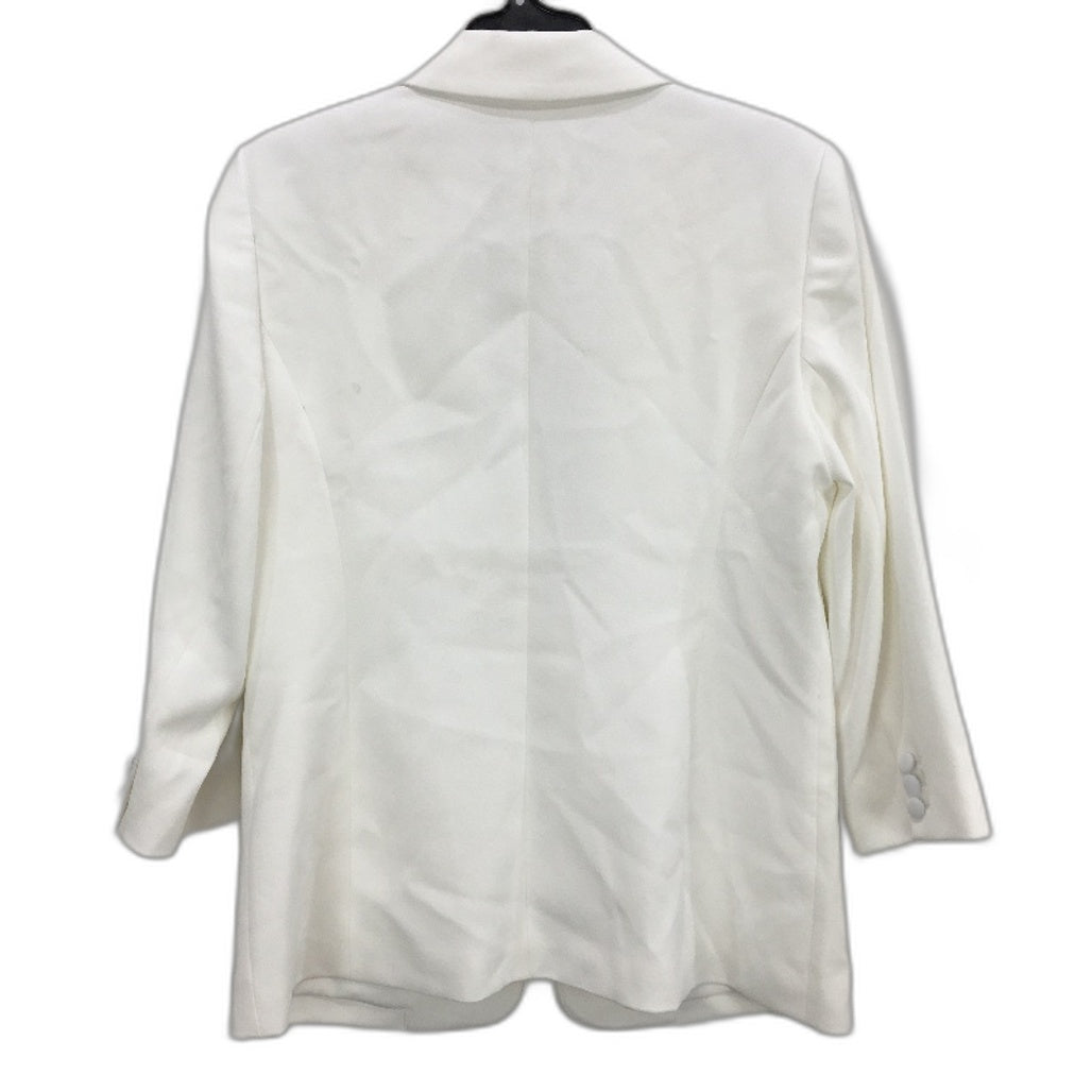 Jacqui E Milk White Button Detail Crepe Blazer Ladies Size 10 NEW