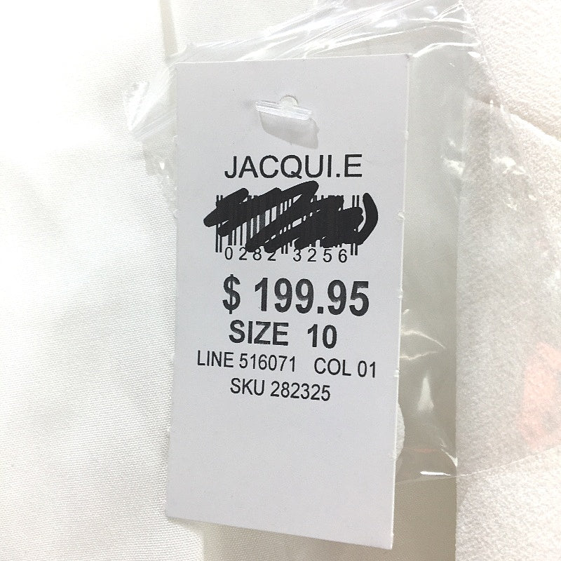 Jacqui E Milk White Button Detail Crepe Blazer Ladies Size 10 NEW