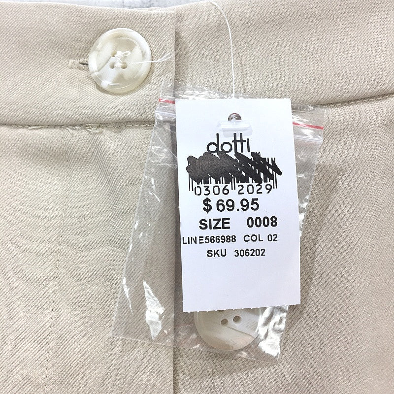 Dotti Beige Full Length Cara Straight Wide Leg Pants Ladies Size 8 NEW