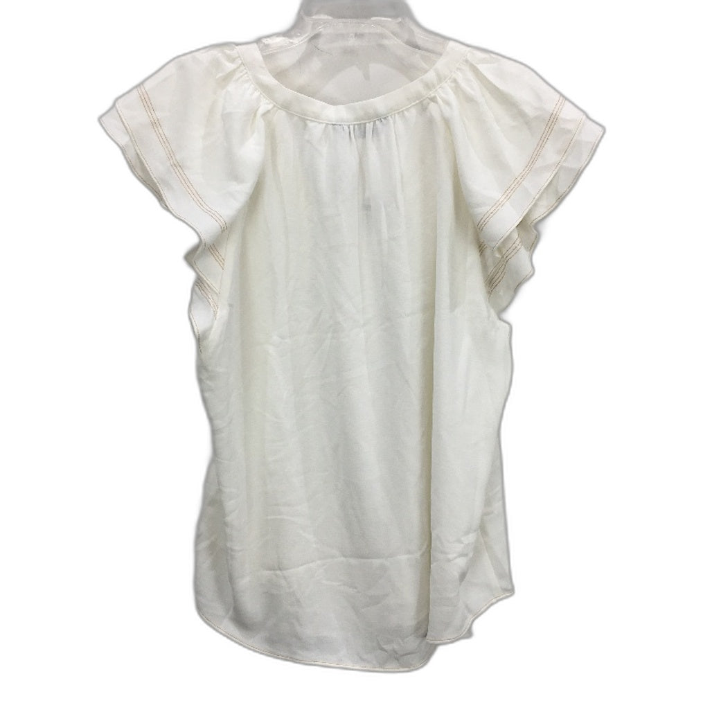 Jacqui E White Lightweight Frill Sleeveless Blouse Ladies Size 18 NEW