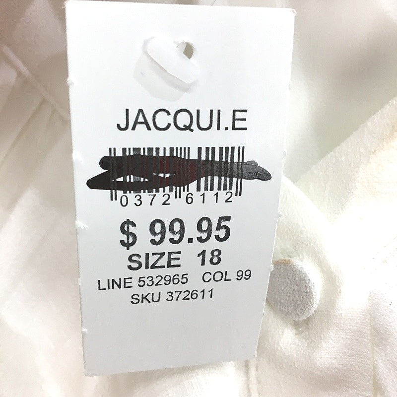 Jacqui E White Lightweight Frill Sleeveless Blouse Ladies Size 18 NEW