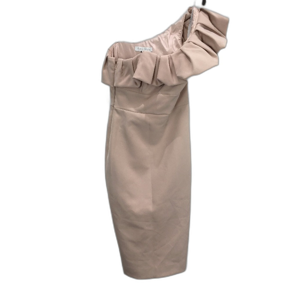 Forever New Beige One-Shoulder Bodycon Plain Midi Dress Ladies Size AU 6