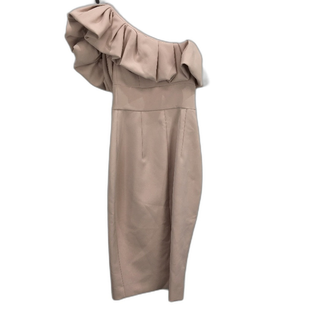 Forever New Beige One-Shoulder Bodycon Plain Midi Dress Ladies Size AU 6