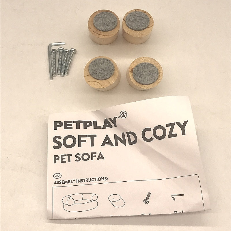 Petplay Beige Pet Sofa Soft Cozy Fluffy Dog & Cat Chair 60 x 58 x 29cm NEW